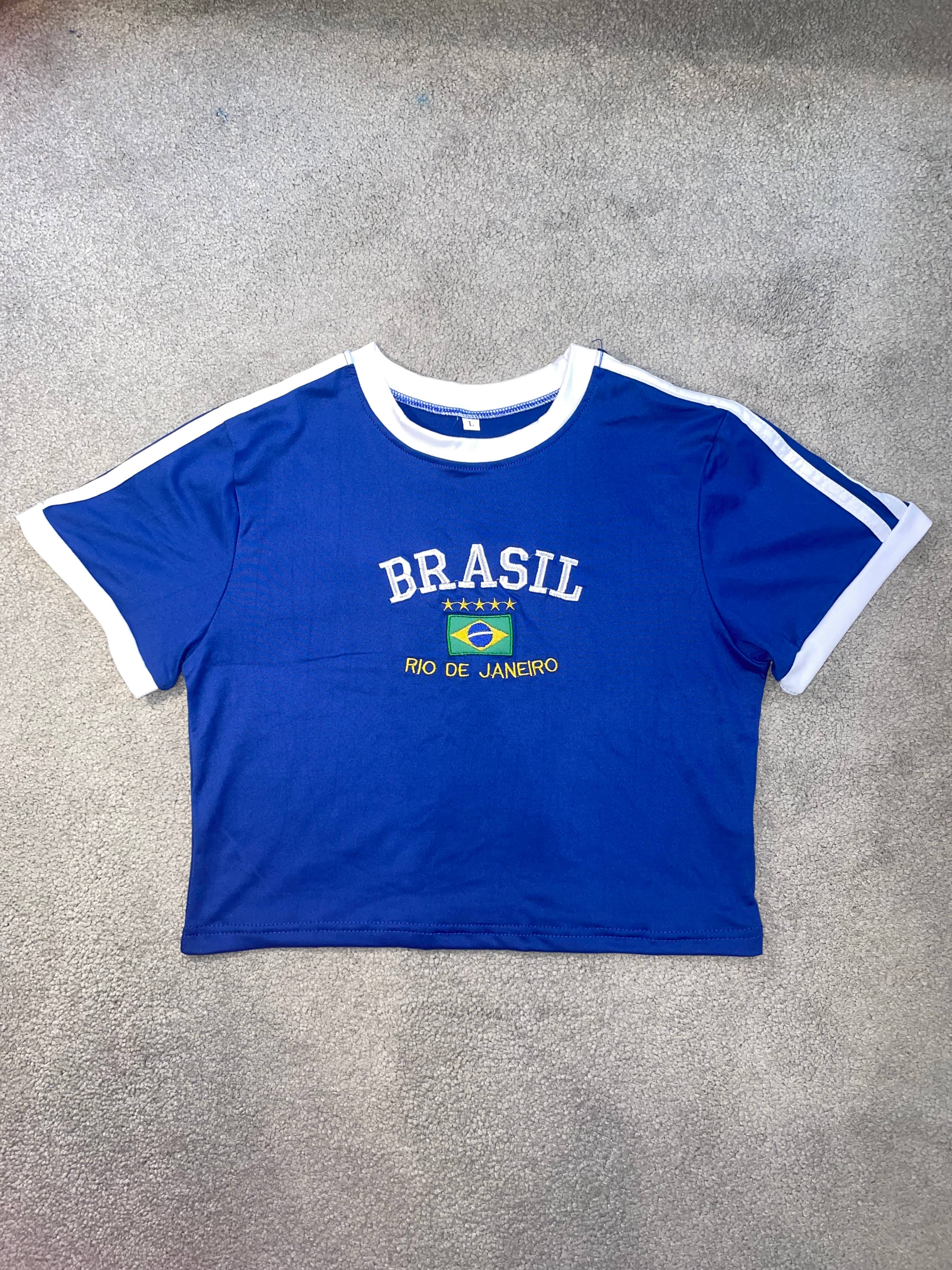 Brazil Blue Cropped Top