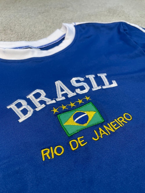 Brazil Blue Cropped Top