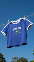 Brazil Blue Cropped Top