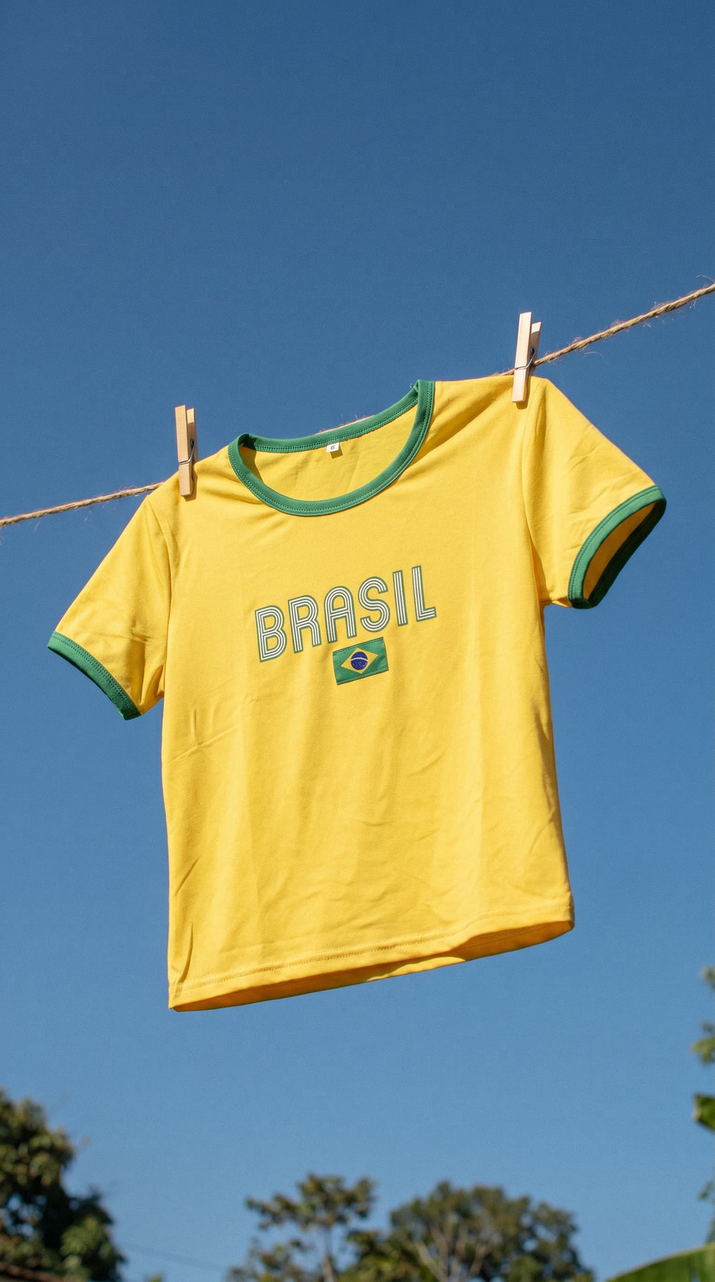 Brazil Baby Tee Y2K Aesthetic